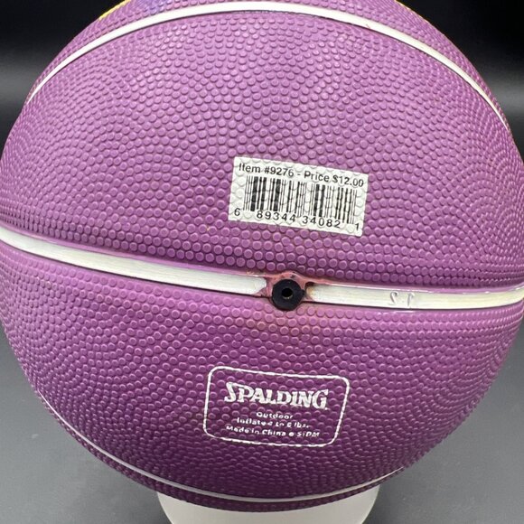 Vtg Spalding/LA LAKERS NBA Souvenir/Kid Toy Mini 7" Basketball; Purple/Yellow - Picture 6 of 11